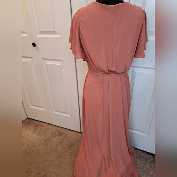 David's Bridal Sedona Flutter Sleeve Dress In Chianti Size 12 - Picture 11 of 12